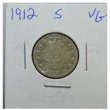 1912-S Liberty nickel VG