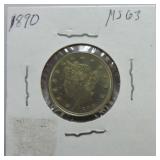 1890 Liberty nickel MS63