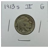 1913-S Ty 2 Buffalo nickel G