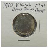 1910 Liberty nickel  MS65 proof