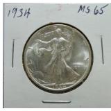 1934 Walking Liberty half MS65