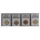 Lot of 4 Presidential dollars, 2009 P & D Harrison