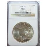 1924 Peace dollar NGC MS64