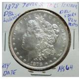1878 Morgan dollar 7/8TF doubling, MS64
