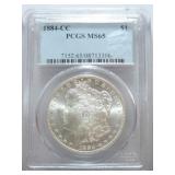 1884-CC Morgan dollar PCGS MS65