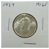 1929 Standing Liberty quarter MS65