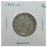1901-O Barber quarter VG