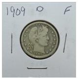 1909-O Barber quarter F