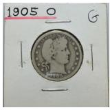 1905-O Barber quarter G