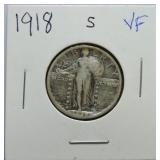 1918-S Standing Liberty quarter VF