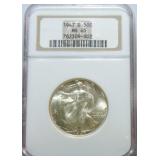 1947-D Walking Liberty half NGC MS65