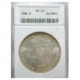 1886 Morgan dollar ANACS MS65
