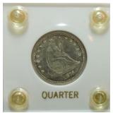 1876 Liberty seated quarter BU