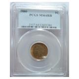 1880 Indian cent PCGS MS64RB