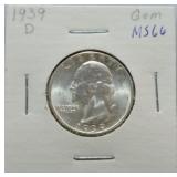 1939-D Washington quarter MS66