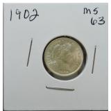 1902 Barber dime MS63