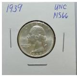 1939 Washington quarter MS66