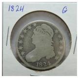 1824 Bust half G