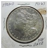1901-S Morgan dollar MS63