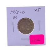 1915D Buffalo nickel XF