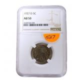 1937D Buffalo nickel NGC AU53