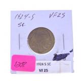1924S Buffalo nickel VF25