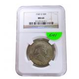 1949D Franklin half dollar NGC MS64