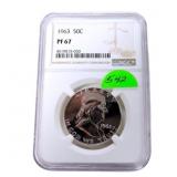 1963 Proof Franklin half dollar NGC PF67