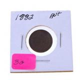 1882 Indian cent AU+