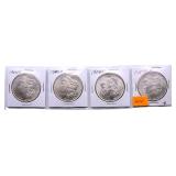 4 - BU 1904O Morgan silver dollars