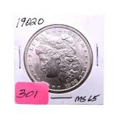 1902O Morgan silver dollar MS65