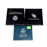 3 commemorative silver dollars: 1991 Korean