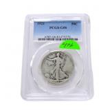 1921 walking Liberty half dollar PCGS G6