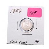 1856 Liberty Seated half dime AU
