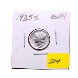 1935S Mercury dime BU