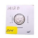 1912D Barber dime XF
