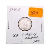 1891S Liberty Seated dime XF