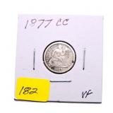 1877CC Liberty Seated dime VF