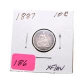 1887 Liberty Seated dime XF/AU