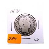 1892 Barber half dollar VG