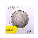 1876CC Liberty Seated half dollar VG