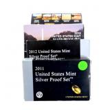 2011, 2012, 2013, 2014 silver proof sets