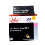 1999, 2011, 2012 silver proof sets