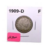 1909D Barber quarter F