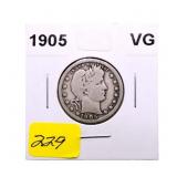 1905 Barber quarter VG