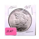1922 silver Peace dollar BU