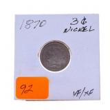 1870 3 cent nickel VF/XF