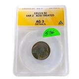 1913S Type 2 Buffalo nickel ANACS AG3 -
