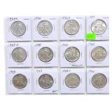 Page of 12 AU/BU  Walking Liberty half dollars