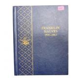 Complete set of Franklin half dollars, 35 coins